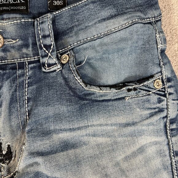 Buckle Black Women's Jeans Size 30s Fit No 9 Bootleg Distressed Grunge Destroyed - Picture 7 of 14